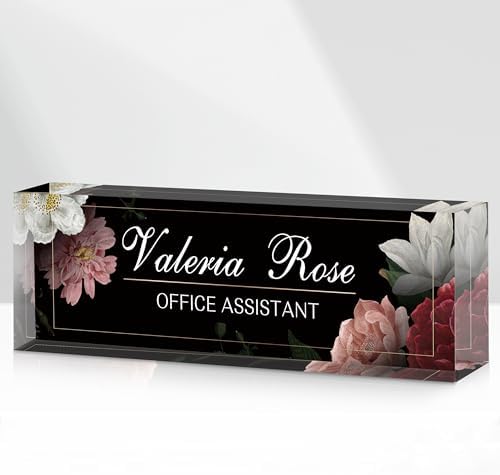 Custom Name Plate for Desk, Acrylic Desk Name Plate Personalized, Employee Appreciation Gifts, Office Desk Accessories for Woman Teacher Nurse, Coworker Gifts for Manager Assistant by DOCRAGI