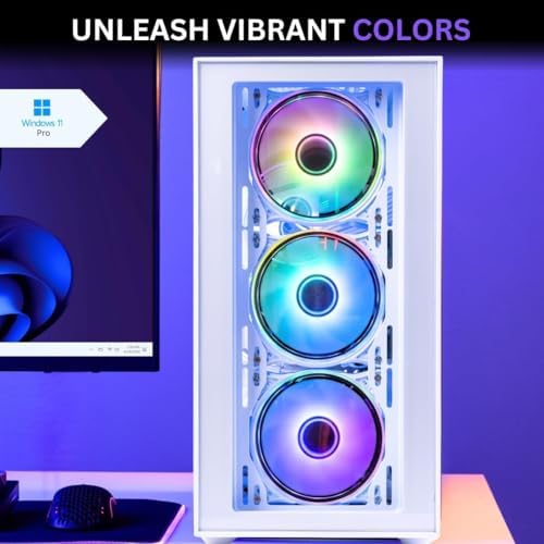 NOVATECH Phantom - Prebuilt Gaming PC Desktop Computer - Core Xeon i7 3.5GHz - RX580-16GB RAM - 512GB M.2 SSD WiFi/BT, Win 11 - Gaming Computer Tower - Pre Built PC Gaming - 1 Year Warranty (White) - Image 5