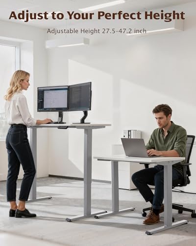 TOPSKY Dual Motor Standing Desk Frame, 225 lbs Capacity, Gray - Image 4