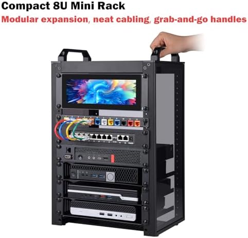 GeeekPi 8U Network Rack, 10 inch Mini Server Rack for Network, Servers, Audio, and Video Equipment, DeskPi RackMate T1, 7.87 inch Depth - Image 6