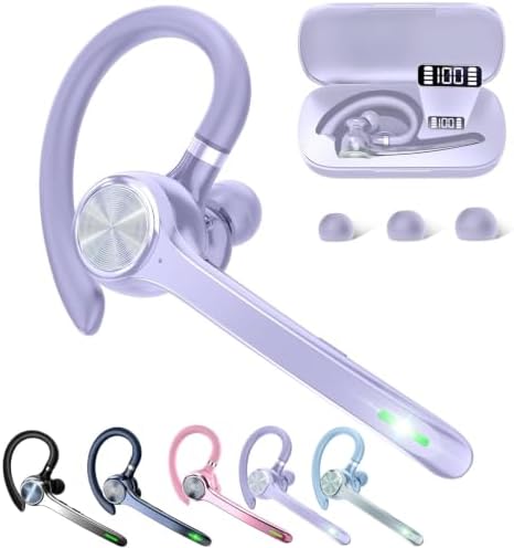 HEIBAS Bluetooth Headset, Wireless Earpiece with Mic for Work by HEIBAS