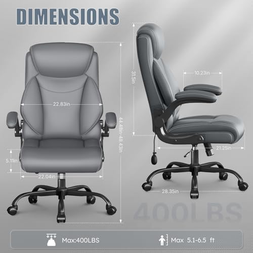 Ergonomic Office Chair,Inflatable Lumbar Support High Back Chair,Gray - Image 2