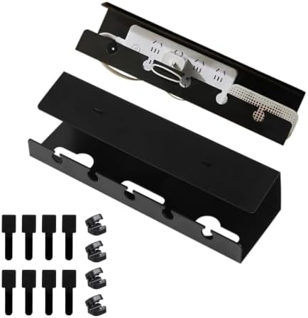 Ovanmexis Under Desk Cable Management Tray, 2-Pack, Black by Ovanmexis