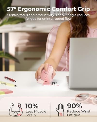 seenda MOU-302 Wireless Bluetooth Ergonomic Vertical Mouse with Volume Knob - Image 2