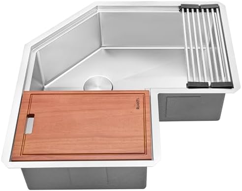 Ruvati Roma Pro Stainless Corner Workstation Undermount Sink - RVH8410ST by Unknown