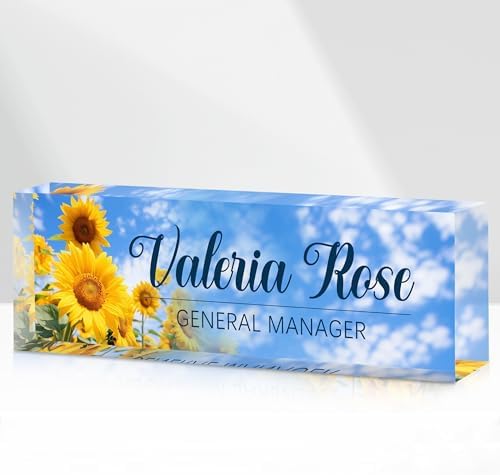 Custom Name Plate for Desk, Acrylic Desk Name Plate Personalized, Employee Appreciation Gifts, Office Desk Accessories for Woman Teacher Nurse, Coworker Gifts for Manager Assistant by DOCRAGI