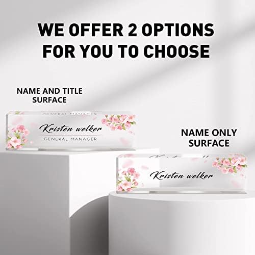 Personalized Office Name Plate for Desk, Custom Employee Appreciation Gifts, Acrylic Desk Name Plate Funny, Desk Decorations Gift, Acrylic Desk Ornaments… (Pink Orchids) - Image 5