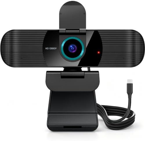 RUWBY Pro HD 1080p/30fps Webcam, External USB-C Web Camera for PC/Laptop by RUWBY