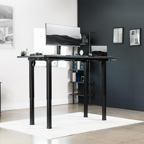 VIVO Black 4-Leg Dual Motor Standing Desk Frame, DESK-E4B - Image 2