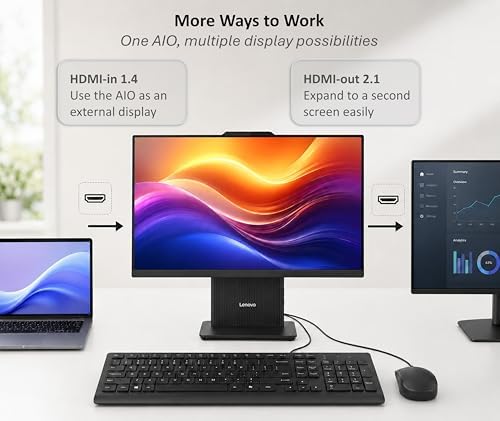 Lenovo IdeaCentre 27" FHD All-in-One Desktop Computer, Intel Core i7-13620H(10-Core, 24MB Smart Cache), 32GB DDR5, 2TB PCIe SSD, Wi-Fi 6, HDMI, USB-C, Wired KB&Mouse, Business AIO, Windows 11 Pro - Image 4