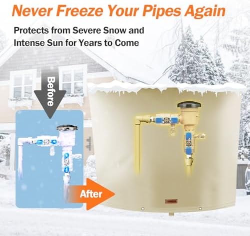 TOHONFOO Backflow Preventer Cover, Pipe Freeze Insulation, 34"Wx24"H, Beige - Image 3