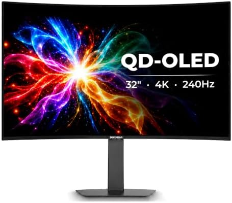 Deco Gear 32" 4K QD-OLED Curved Gaming Monitor, 240Hz, 0.03ms GTG, 2160p by DecoGearUSA