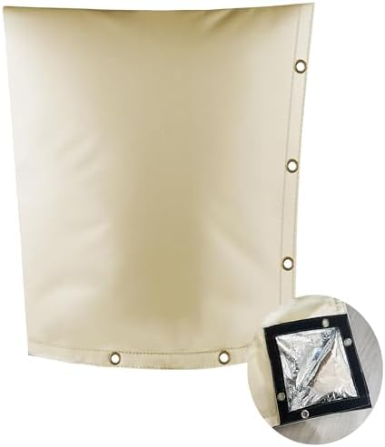 Backflow Preventer Pipe Insulation Cover for Yard - (5°F) 16" W× 20" H Irrigation Sprinkler Valve Insulated Pouch, Winter Water Well Pump Denim Protector from Severe Snow and Intense Sun- Beige by TENDRY