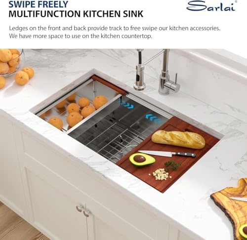Sarlai 30 Kitchen Sink Stainless Steel Undermount Workstation Sink 30"x18" - Image 6