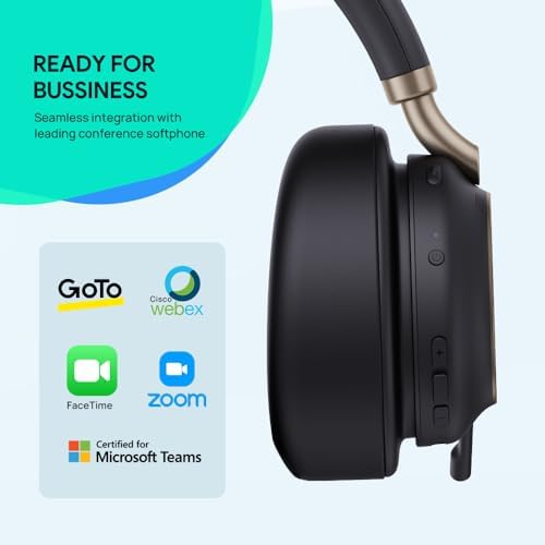 Yealink BH76 Plus Wireless Headset for Work, Bluetooth Headsets with Microphone Active Noise Cancelling (ANC), Retractable Hidden Mic Arm, Teams Certified Headset Compatible with PC Mac Mobile Phone - Image 4