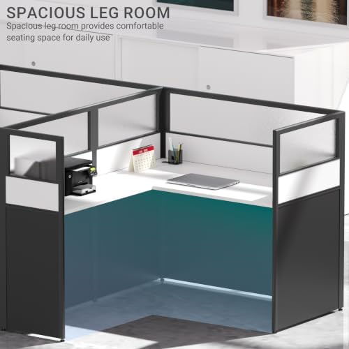 Nykto Office CubicleDesk with Mute Privacy Panels (C2 Person-S, Black) - Image 7