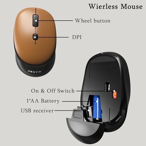 Colorful Wireless Computer Keyboards Mouse Combos (Black Brown) - Image 5