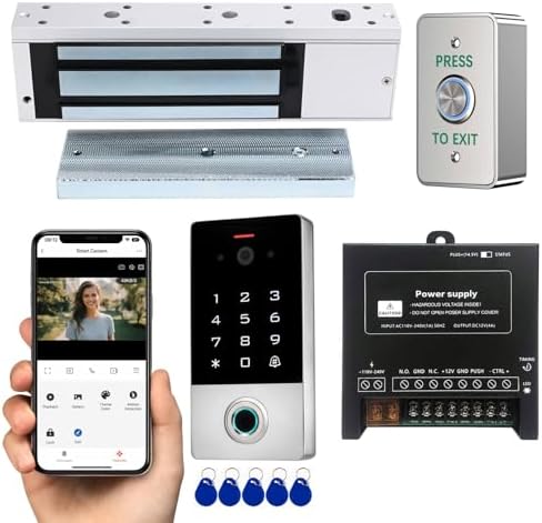 Video Intercom Door Access Control System, 1200lbs Magnetic Lock, Tuya WiFi by YUANWIN
