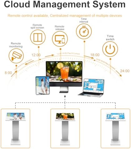27 Inch Touch Screen Kiosk, 10pt PCAP Touch Screen Digital Signage, Plug&Play K-Style Indoor Digital Signage, Interactive LCD Display Signage, CMS/U-Disk Publish Content, Split Screen, Android 11 - Image 3