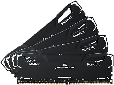 Timetec Pinnacle Konduit 32GB KIT(4x8GB) DDR4 3200MHz PC4-25600 CL16-18-18-38 XMP2.0 Overclocking 1.35V Compatible for AMD and Intel Desktop Gaming PC Memory Module RAM - Black by Timetec
