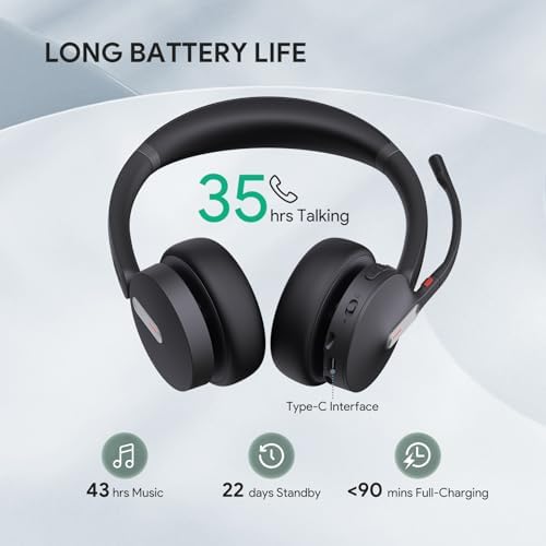 Yealink BH70 Teams Bluetooth Headset with Mic for Work, 35h Talk Battery - Image 2