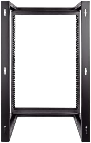 NavePoint 15U Open Frame Server Rack for 19" IT Network Equipment & A/V Devices, Free Standing or Wall Mount Rack with 180 Degrees Gate Swing, Black - Image 6