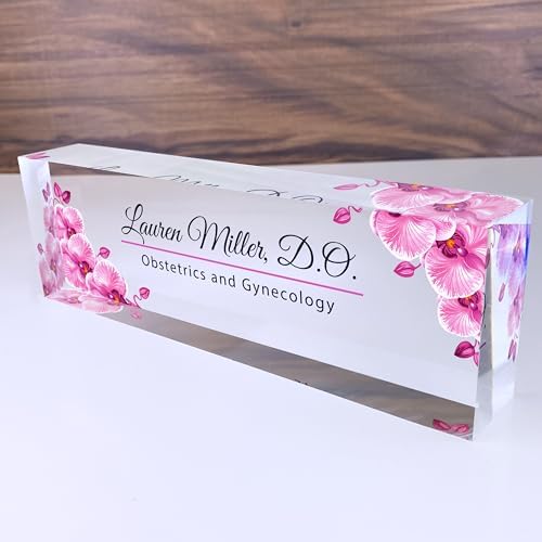 Personalized Desk Name Plate for Women, Custom Acrylic Name Plaque - Image 2