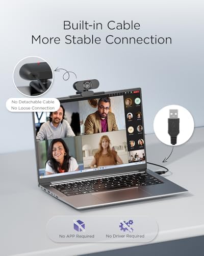 wegear 1080P Webcam for PC, Full HD Computer Camera with Dual Mics, USB-A - Image 4