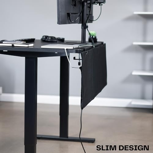 VIVO Black Clamp-on 48 inch Desk Cable Management Sleeve, DESK-SKIRT-48P - Image 6