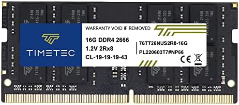 Timetec 16GB DDR4 2666MHz (PC4-2666V) PC4-21300 SODIMM Laptop RAM – 260-Pin 1.2V CL19 Non-ECC Unbuffered Memory Module for Laptop, Notebook, Mini PC, All-in-One by Timetec