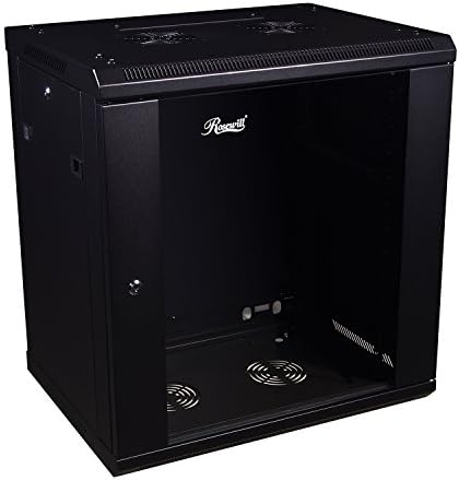 Rosewill Professional 12U Wall Mount Cabinet Enclosure 19-Inch Server Network Rack with Locking Glass Door 16-Inches Deep Black (RSWM-12U001) - Image 2