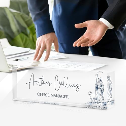 Custom Name Plate for Desk, Acrylic Desk Name Plate Personalized, Employee Appreciation Gifts, Office Desk Accessories for Women Men Teacher Nurse, Coworker Gifts for Manager Assistant (SlateBlue) - Image 2