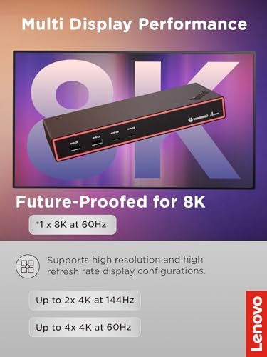 Lenovo ThinkPad Thunderbolt 4 Smart Dock Gen 2 7500, Multiple Display Support, Integrated 1M Thunderbolt 4 Cable, Remote Hardware Management, 40Gbps Data Speed, 100W Power Delivery, Black - Image 6