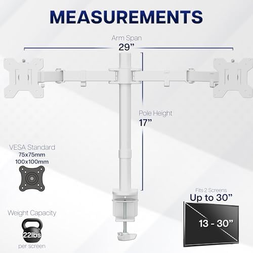 VIVO Dual Monitor Desk Mount for 13 to 30 inch Screens, STAND-V002W - Image 4