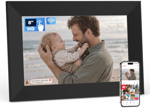 FRAMEO 8" Digital Picture Frame, Touchscreen Small Display, 16GB by Arktronic