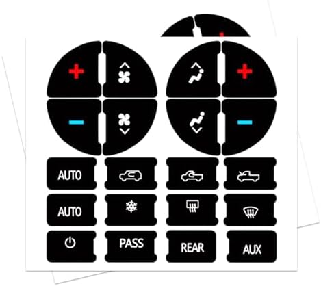 2PCS AC Dash Button Stickers, Radio Electrical Accessories, Automotive Decals for Fixing Ruined Faded A/C Control Buttons, AC Dash Repair Kit Decal Stickers Replacement for Most Cars (2PCS) by Unknown