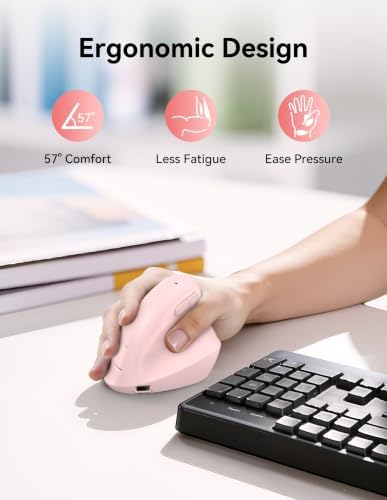 TECKNET Ergonomic Mouse, BT5.3/2.4G, Silent Wireless Vertical, Rechargeable - Image 3