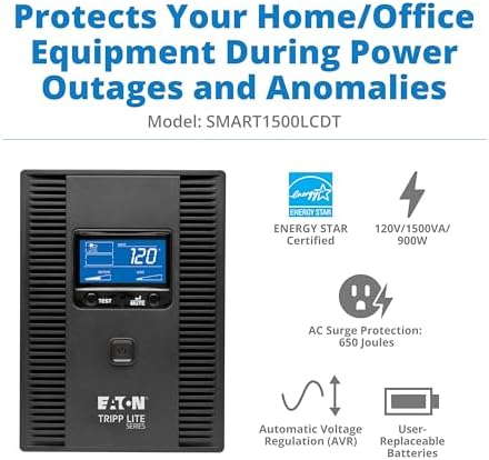 Eaton Tripp Lite SMART1500LCDT 1500VA UPS 900W 10 Outlets 650 Joules AVR - Image 4