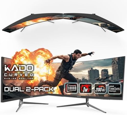 Kado 2-Pack 30" Curved 1800R 200Hz 1ms Ultrawide 2560x1080 Computer Monitor by Kado