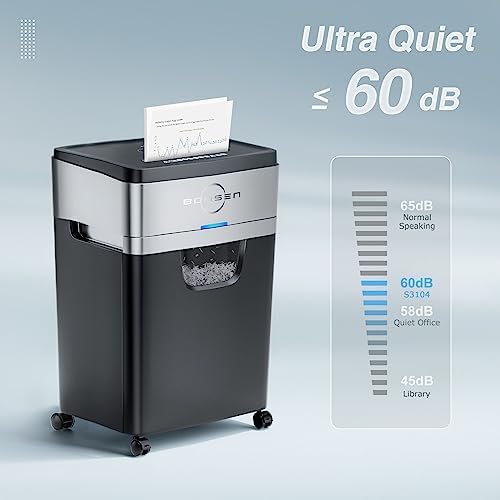 BONSEN 20-Sheet Cross-Cut P-4 High Security Heavy Duty Paper Shredder - Image 3