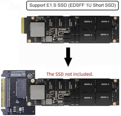 CY Adapter U.2 SFF-8639 Host Adapter to NVMe Ruler 1U GEN-Z 1C 4X EDSFF Short SSD P4511 E1.S Carrier Adapter, BLACK, SF-072-1C-HX - Image 7