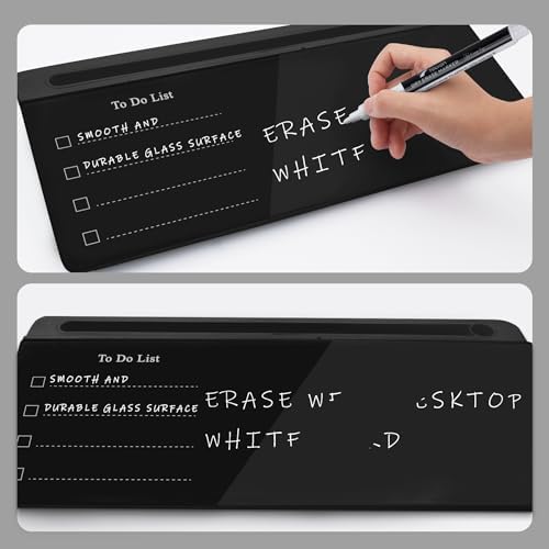 TOWON Glass Desk Whiteboard 16x7 in with to-Do List Templates, Black - Image 5