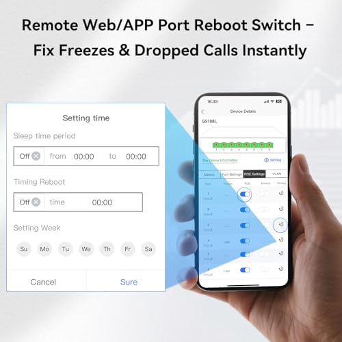 8-Port Gigabit Easy Smart Managed Ethernet Switch | Plug & Play Network Hub with VLAN, QoS, Port Mirroring | Fanless Design | Desktop/Wall Mount for Home/Office - Image 7
