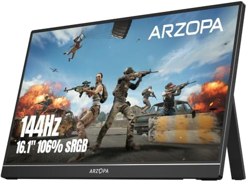ARZOPA 16.1'' 144Hz Portable Gaming Monitor 106% sRGB - Z1FC by ARZOPA