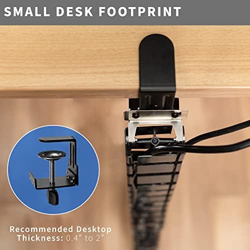 VIVO Black Clamp-on Desk Vertebrae Cable Management Kit, DESK-AC01P-B - Image 4