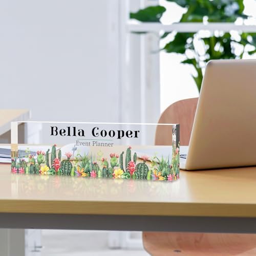 Personalized Acrylic Office Desk Name Plate with Name and Title Printing - Image 2