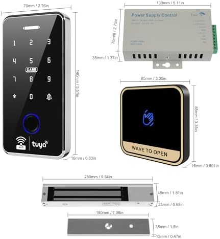 WiFi TUYA Security Access Control System Kit: Waterproof, Fingerprint, Password, RFID Keyboard Lock, 600lb Magnetic Lock, Smart Remote Door Opener, App WG26 Doorbell, Sensor Switch - Image 6