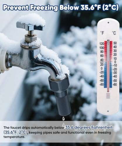 3/4-Inch Thread Faucet Freeze Protection Valve, Freeze Proof Faucet Cover for Outdoors, Winter Frost Proof Auto Temperature Control for Garden, Lawn & Yard Spigot, Black, 4 Pack - Image 3