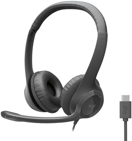 Logitech H391 Wired Headset for PC/Laptop, Stereo Headphones with Noise Canceling Microphone, USB-C, in-Line Controls, Works with Chromebook - Graphite (Pack of 12) by Unknown