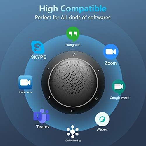 Bluetooth Conference Speakerphone Wireless Microphone and Speaker for Mobile Phone and Computer, USB Office Speakerphone for Skype, Zoom - Image 2